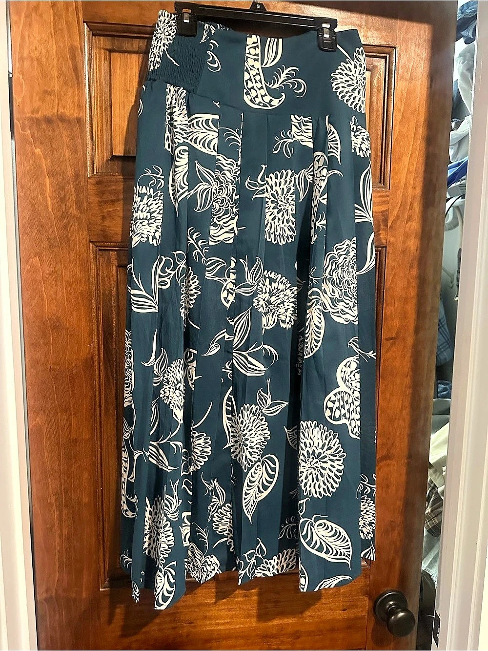 Maeve by Anthropologie Floral Maxi Skirt in Blue & White Size XS Like New